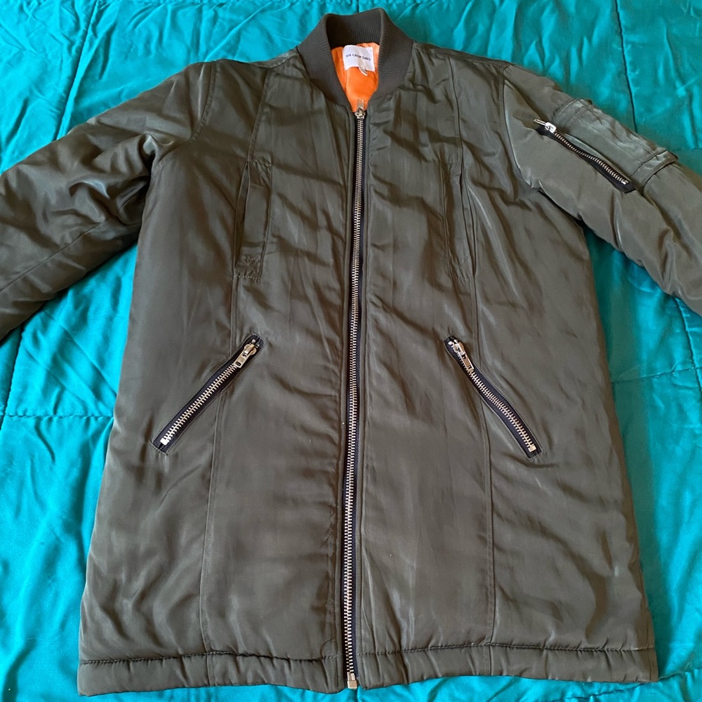 Army green puffer jacket